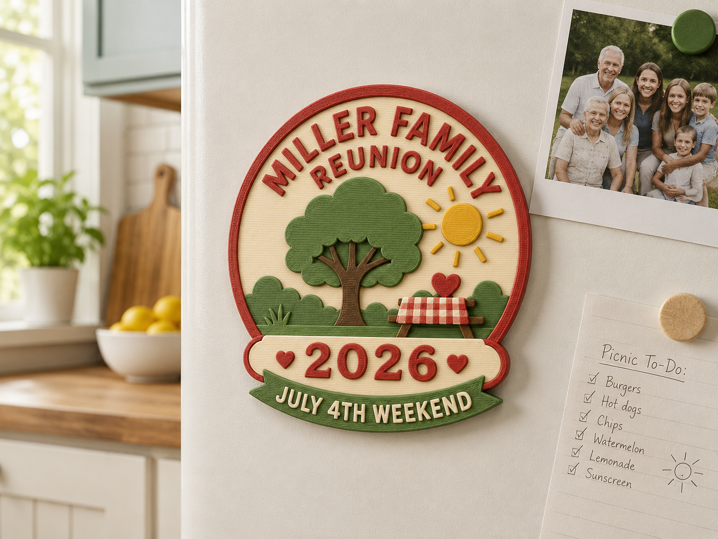 Custom reunion magnet