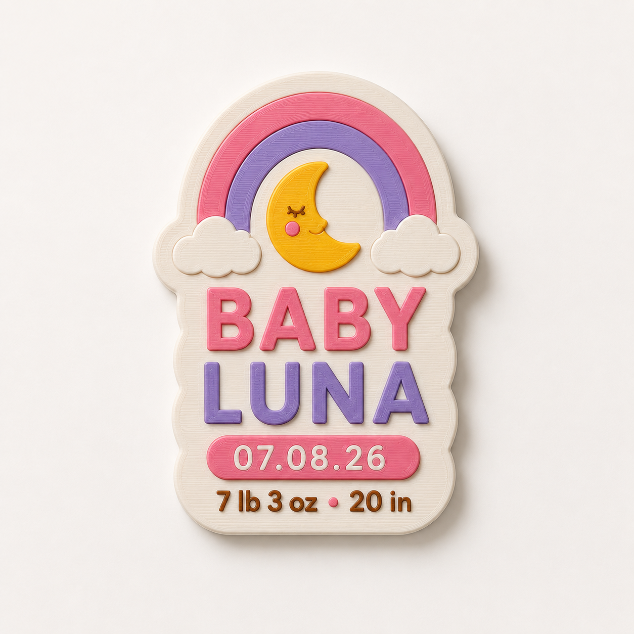 Baby birth stats keepsake magnet