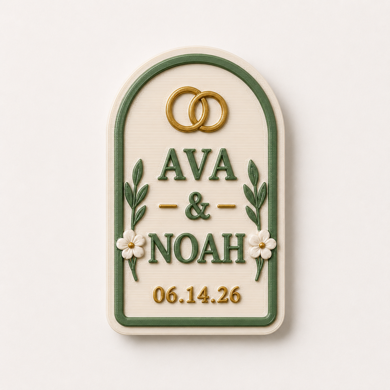 Custom wedding date magnet